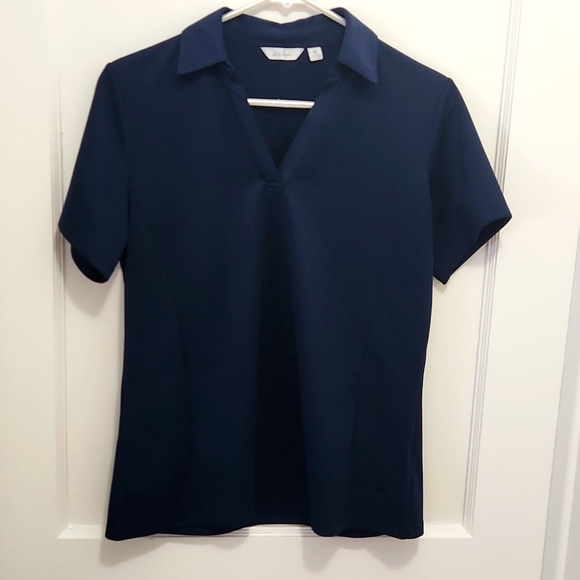Lady Hagen Tops - Lady Hagen Navy Blue Short Sleeve Golf Shirt Size Medium